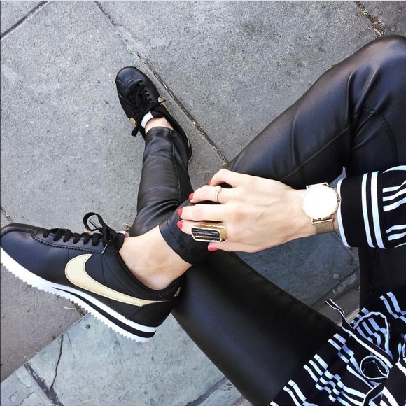 nike cortez womens gold swoosh